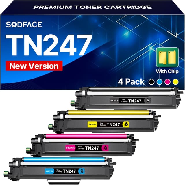 Detalle de SODFACE TN247 TN-243cmyk 4er-Pack Toner