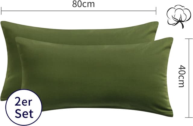 Detalle 2 de Aisbo Kissenbezug 40 x 80 Baumwolle 2er Set