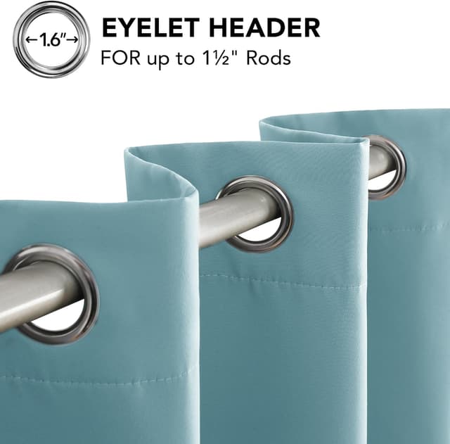 Thumbnail 5 de Deconovo Thermal Blackout Curtains 90 x 90 Sky Blue 🪟