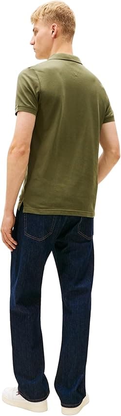 Detalle 2 de Tommy Jeans TJM Slim Placket Polo DM0DM20676 M verde oscuro