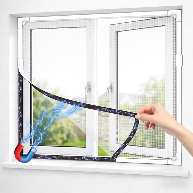 Detalle de OWYR Adjustable Magnetic Fly Screen Window (DIY kit up to 150x180cm) with trim-to-fit fiberglass mesh