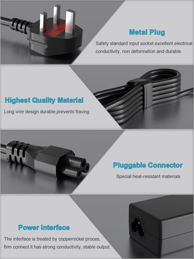 Thumbnail 4 de Dell 65W AC charger for Latitude and Inspiron laptops