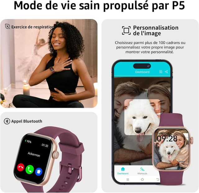 Thumbnail 5 de AcclaFit Montre Connectée 1,85" HD