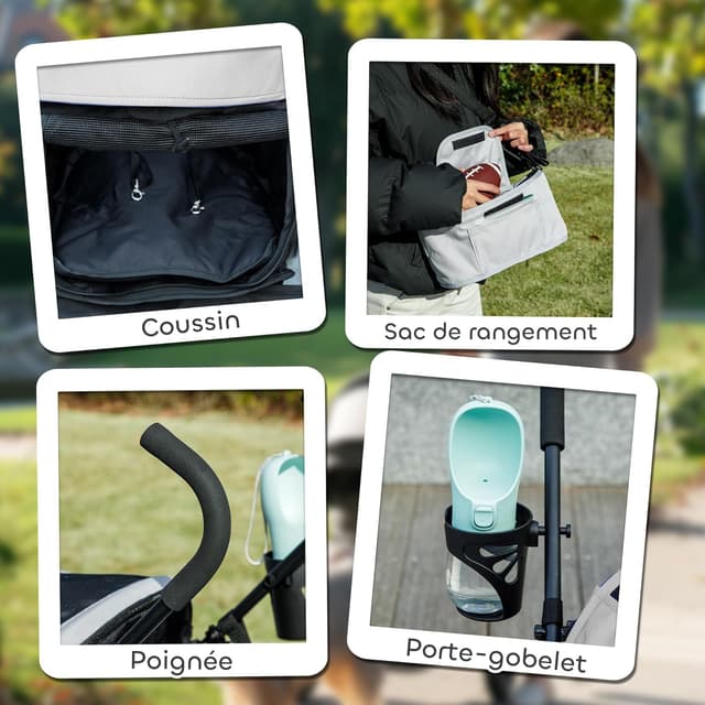 Thumbnail 6 de PawHut Poussette chien 4 roues légère 4 kg