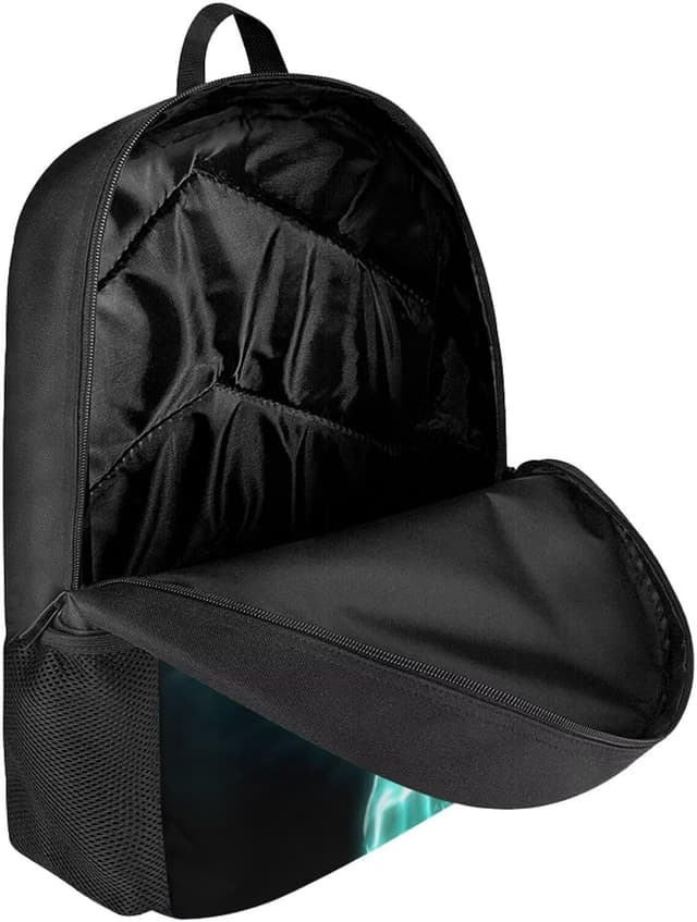 Detalle 2 de Amzbeauty Teal Wolf Print Backpack for Students (Boys) – Teal school bag