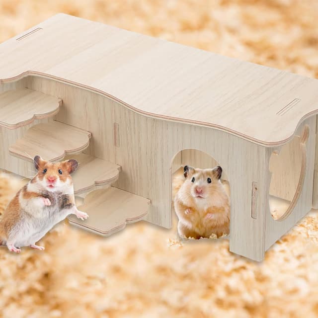 Thumbnail 5 de Tolenre Hamster Holzhaus Dreikammerig