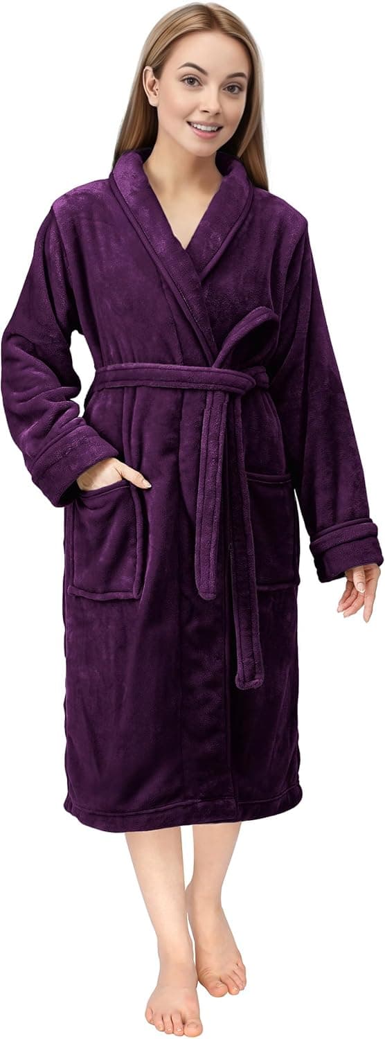 Thumbnail 6 de NY Threads Morgenmantel Damen Fleece Plüsch Weich