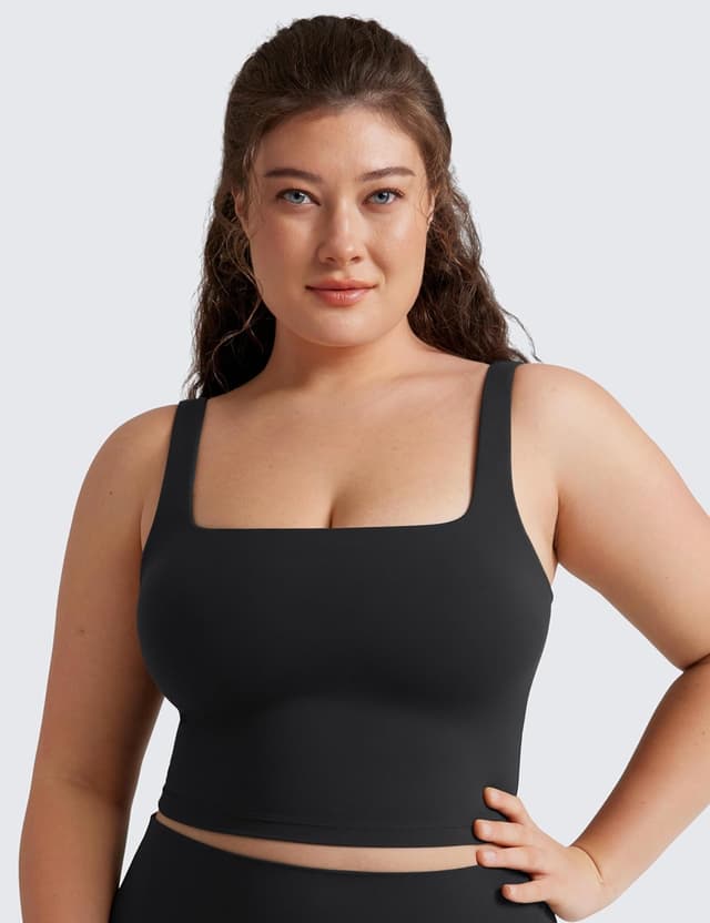 Detalle 2 de CRZ YOGA Damen Butterluxe Sport-BH gepolstert ohne Bügel (Crop Top) für Yoga & Workout