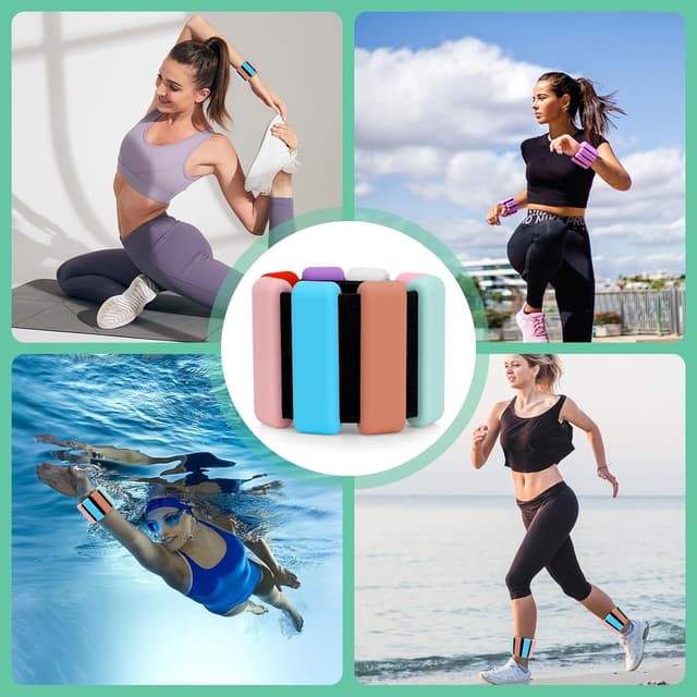 Thumbnail 6 de Pesi caviglie e polsi 2 pezzi da 0,5 kg ciascuno: set regolabile per palestra, yoga e corsa