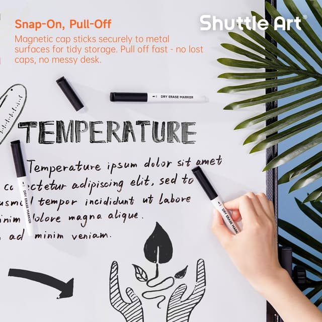Thumbnail 5 de Shuttle Art Dry Erase Markers 15-pack black đź–Š