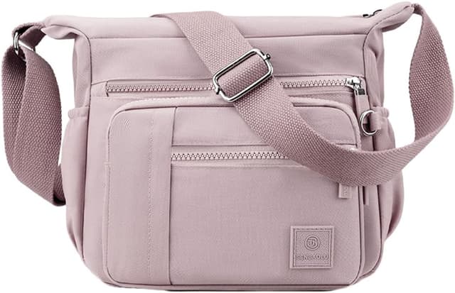 Detalle de FAVORTALK Multi Pocket Large Crossbody Handbag (Nylon, waterproof) with adjustable wide strap