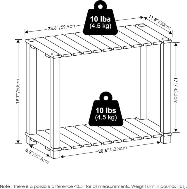 Detalle de Furinno Pangkor estante plantas 60 cm 2 niveles