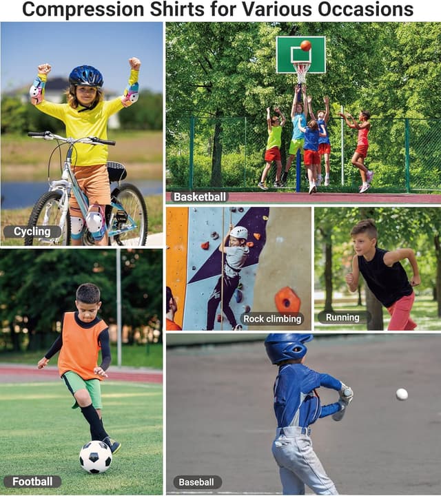 Detalle 2 de TeGlraddix long sleeve compression shirt for boys & girls (93% polyester, 7% spandex)