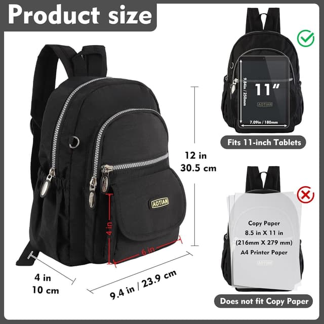 Detalle de AOTIAN Mini-Rucksack für Mädchen & Damen, leicht, lässiger Daypack mit 7 Liter Volumen