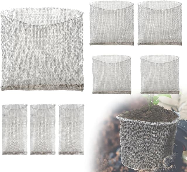 Detalle de efuturetime EFUTURETIME Wurzelschutzkörbe aus Edelstahl (8 Stück) gegen Wühlmäuse und Nagetiere