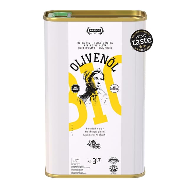 Detalle de Apsogo Bio Extra Natives Olivenöl aus Kreta (3.000 ml) – mild & fruchtig, kaltgepresst