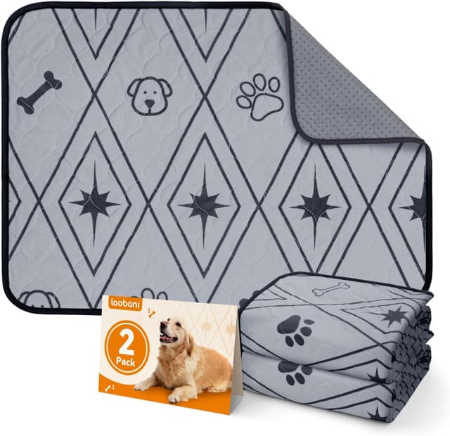 Detalle de LOOBANI washable puppy pads, 2 pack 46x61cm