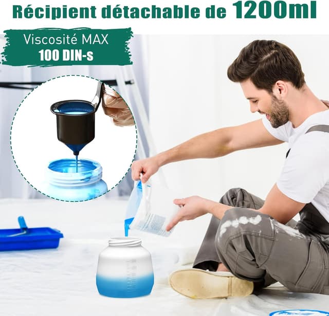 Thumbnail 3 de HYCHIKA Pistolet à Peinture 600W HVLP