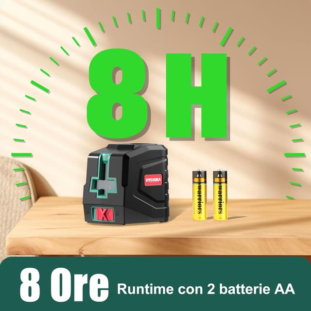 Detalle de HYCHIKA Livella Laser Autolivellante verde con 2 batterie AA e borsa portatile