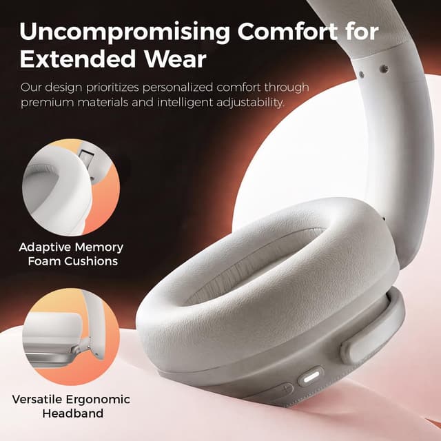 Detalle de Havit SPACE NC01H Hybrid Active Noise Cancelling Over-Ear Bluetooth Headphones (NC01H)