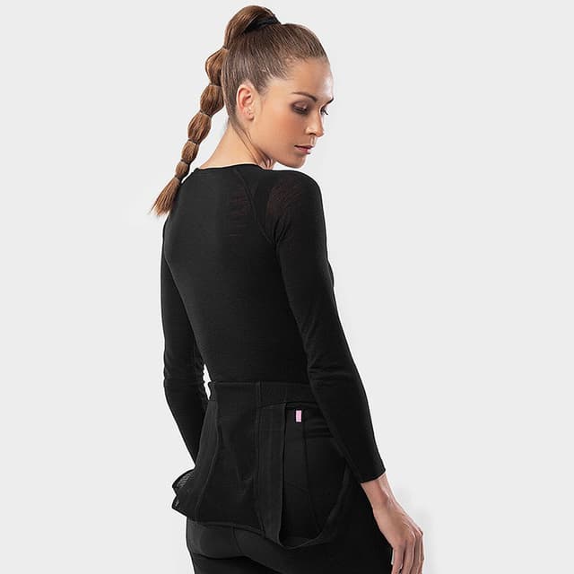 Detalle de Siroko SRX PRO Team camiseta interior lana 100% merino