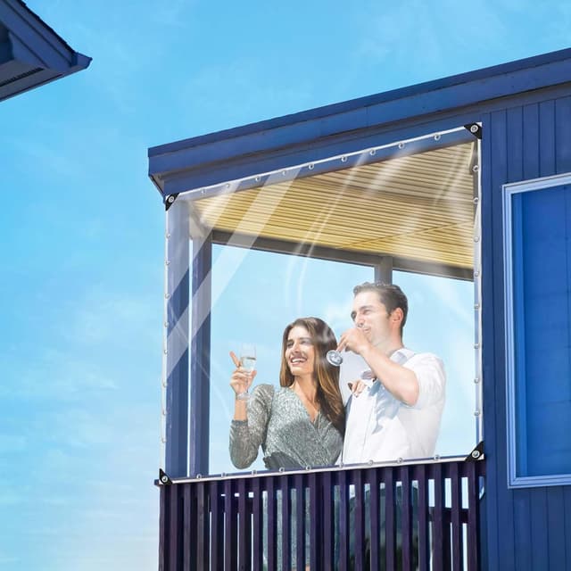 Thumbnail 6 de Clear Heavy Duty 8x10ft PVC Tarp for Outdoor Enclosures