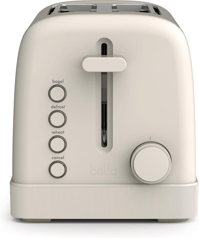 Detalle de bella 2-Slice Toaster with 6 Shade Control (Reheat, Cancel, Bagel & Defrost) and Removable Crumb Tray