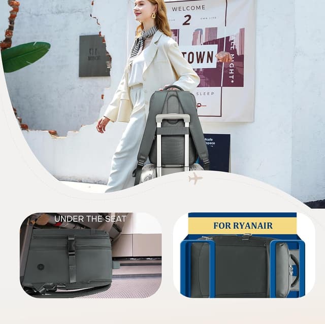 Detalle de Yankony Handgepäck Rucksack 40x20x25 für Ryanair – 20L Flugzeug-Travel-Backpack