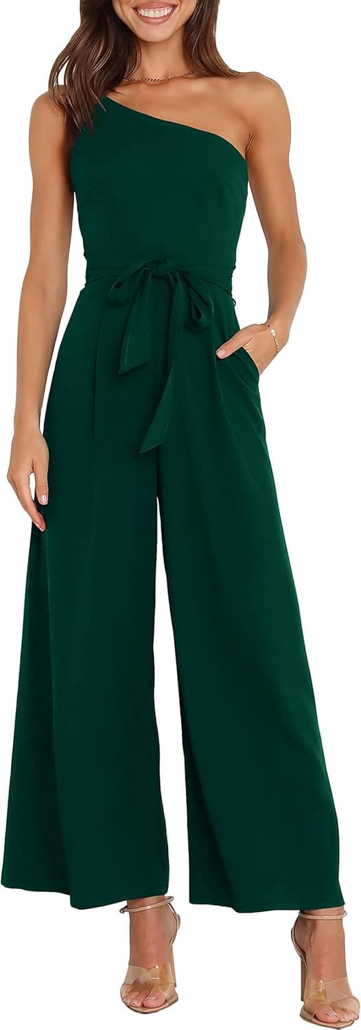 Detalle de ANRABESS One-Shoulder Jumpsuit Slim Fit