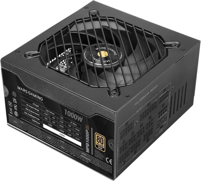 Detalle de Mars Gaming MPB1000PSI alimentatore ATX 1000W full modulare 80 Plus Gold (ATX 3.1 e PCIe 5.1, 12V 2x6)