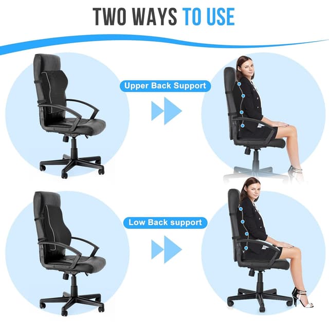 Thumbnail 3 de Lumbar Support Cushion, Memory Foam Back Support For Office Chairs and Car Seat, Mesh Back Rest for Gaming Chair, Memory Foam Pillow, Desk Chair Cushion, Breathable & Washable Cover, Adjustable Straps
Lumbar Support Cushion, Memory Foam Back Supp…