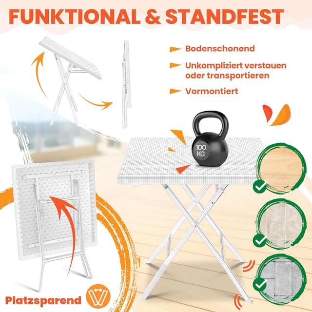 Thumbnail 5 de KESSER Balkontisch klappbar 60x47x73 cm