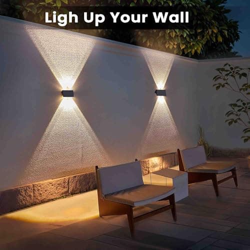 Thumbnail 7 de Aplique solar exterior IIRARA arriba y abajo con 4 LED, IP67 y 3 modos (lámpara inalámbrica para jardín/patio)