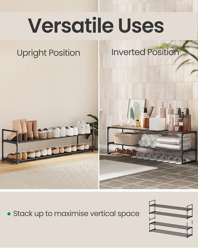 Detalle 2 de SONGMICS 2-Tier shoe rack 30 x 116 cm