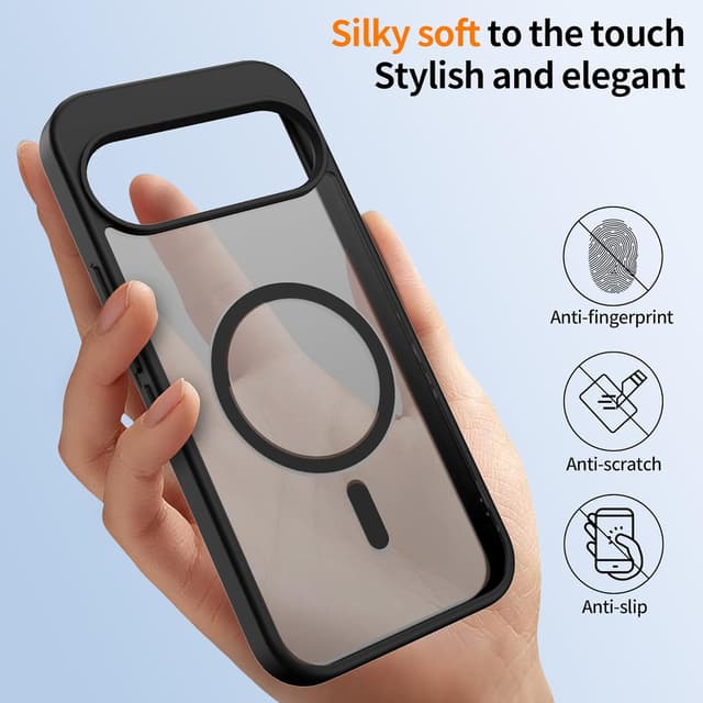 Detalle de Jshru Magnetic Case for Google Pixel 9 Pro XL (MagSafe compatible) with HD Screen Protectors (Black)