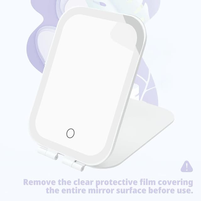 Detalle de TREASO Travel Makeup Mirror with 3 Adjustable Light Settings (USB-Rechargeable, Portable)