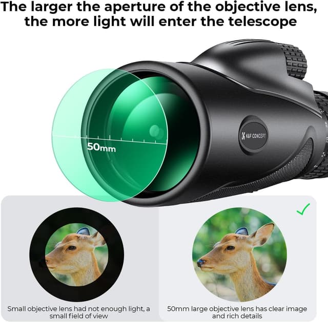 Thumbnail 4 de K&F Concept 8–32×50 Monokular Zoom für Vogelbeobachtung 🔭