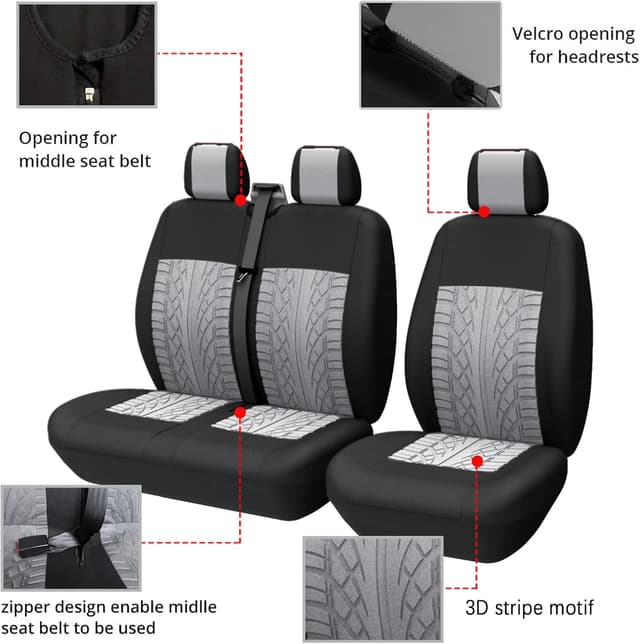 Thumbnail 3 de TOYOUN Fundas de asientos universales 1+2 plazas