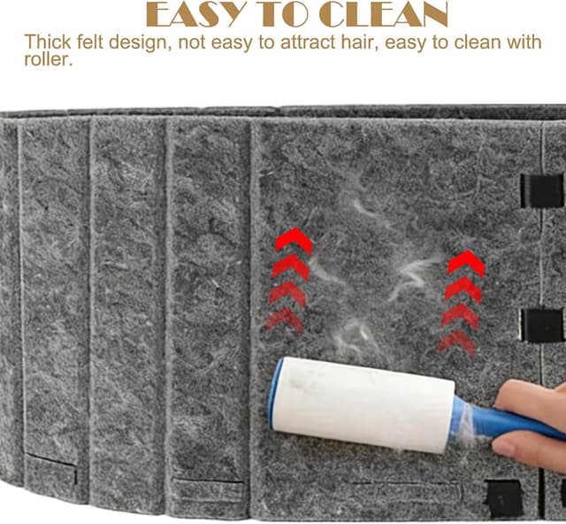 Detalle de LUPATDY Katzenbett aus Filz – großer Katzenkorb Indoor 61 x 33,5 cm in Grau