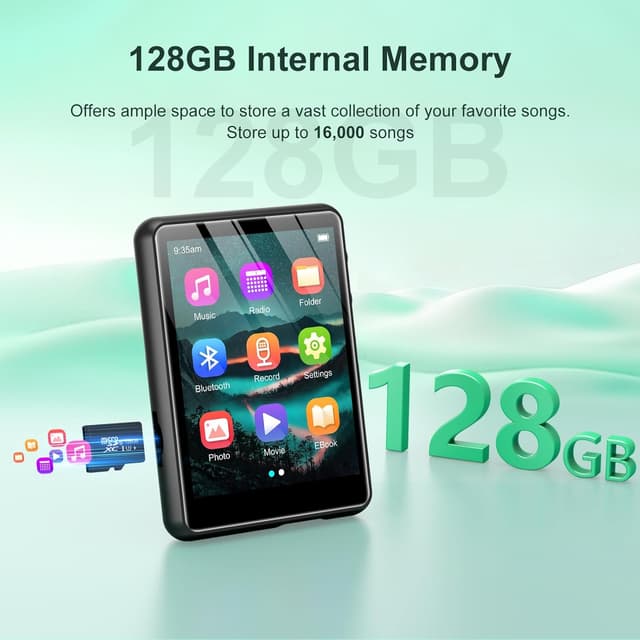 Thumbnail 2 de Reproductor MP3 ZAQE 128 GB Bluetooth 5.3