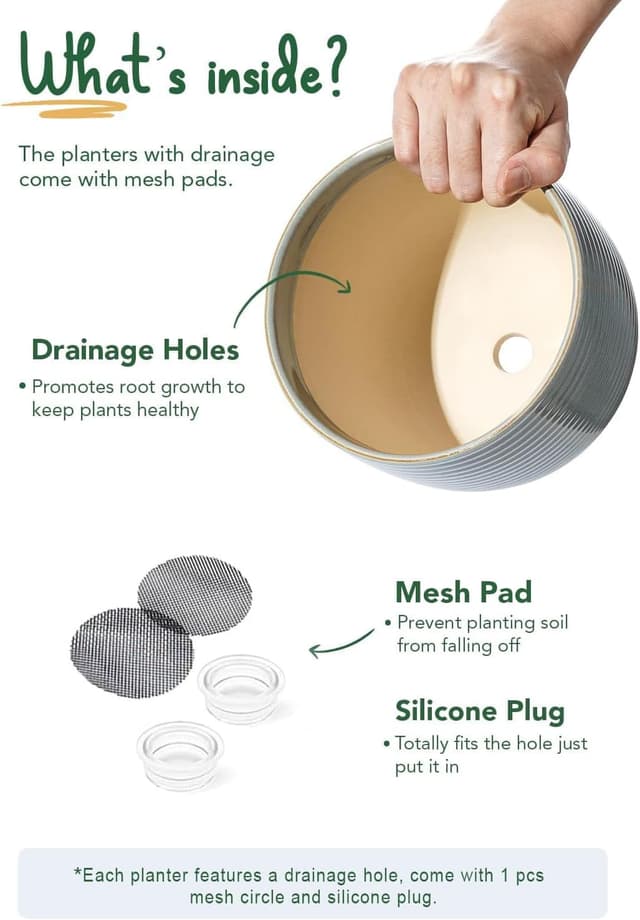 Thumbnail 6 de LE TAUCI Ceramic Plant Pots 12+16cm