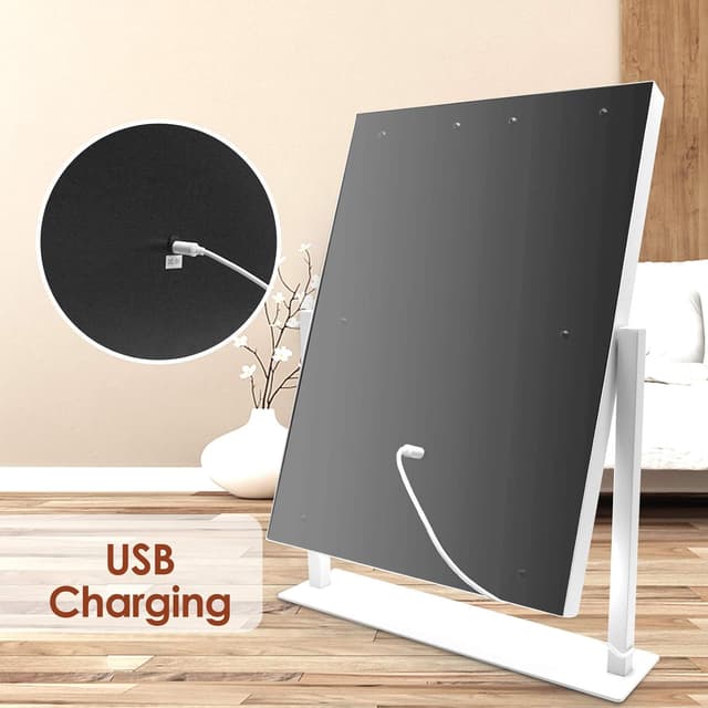 Detalle de TUREWELL Hollywood makeup mirror with lights, 3 colour LED & touch control, 360° rotation