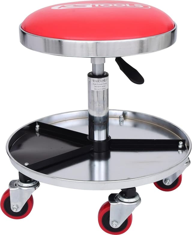 Detalle de KS Tools tabouret de atelier à hauteur réglable 500.8004 rouge (charge 135 kg)