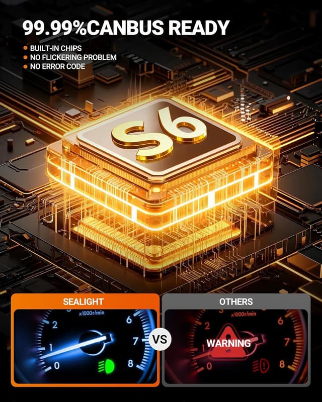 Detalle 2 de SEALIGHT 9005 9006 Bulb Combo 66000LM