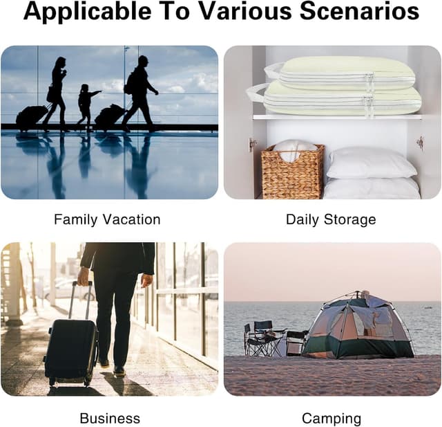 Thumbnail 6 de Compression Packing Cubes (Beige) – 5 Pack waterproof suitcase & backpack organiser set