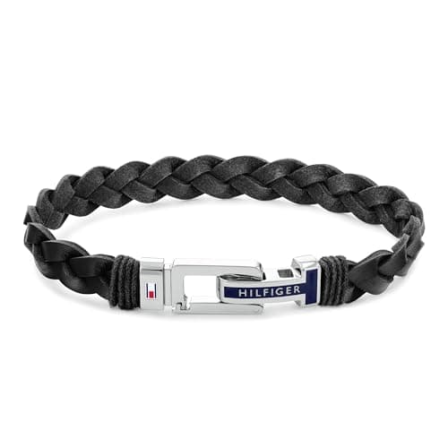 Detalle de Tommy Hilfiger 2790307 pulsera cuero trenzado negra