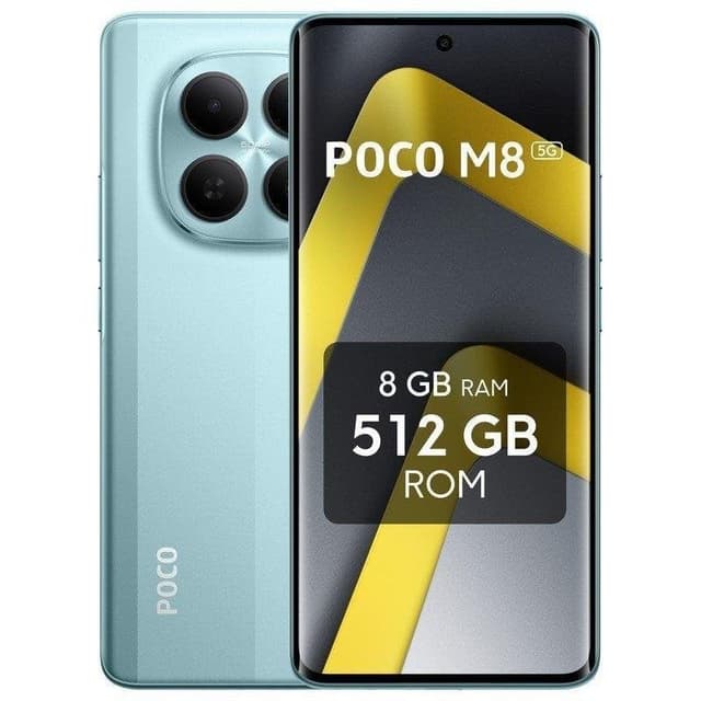 Detalle de POCO M8 5G 8GB/512GB 6,77" AMOLED 120Hz IP65 HyperOS 2 Dual SIM 45W NFC (Verde)