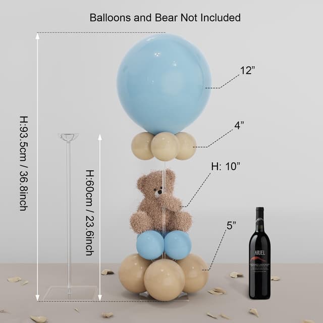 Thumbnail 1 de YALLOVE clear balloon stand kit 23.6 inch 10 pack