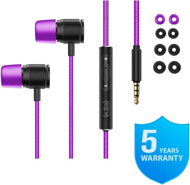 Detalle de Ludos ULTRA Wired In-Ear Headphones with Microphone, Volume Control and 5-Year Warranty