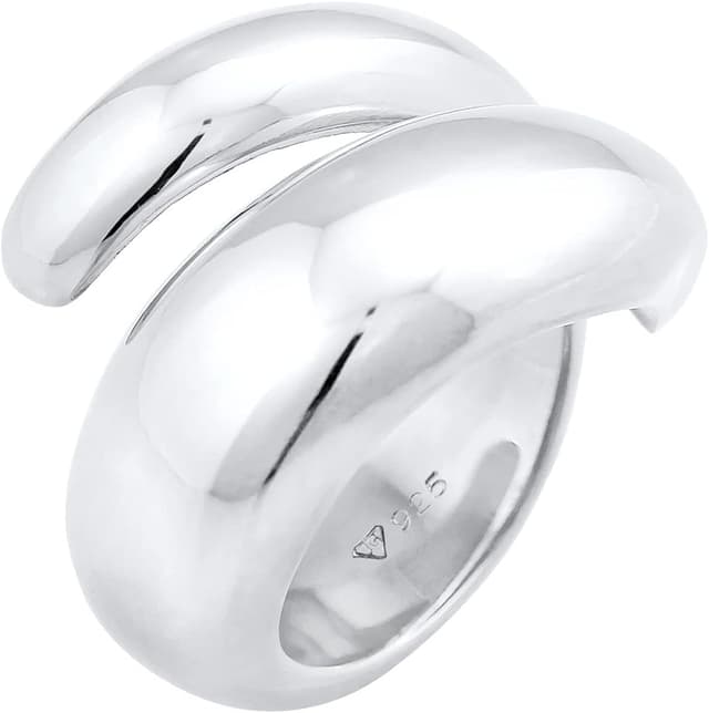 Detalle de Nenalina Ring aus 925er Silber, Damen Wickelring mit polierter Oberfläche